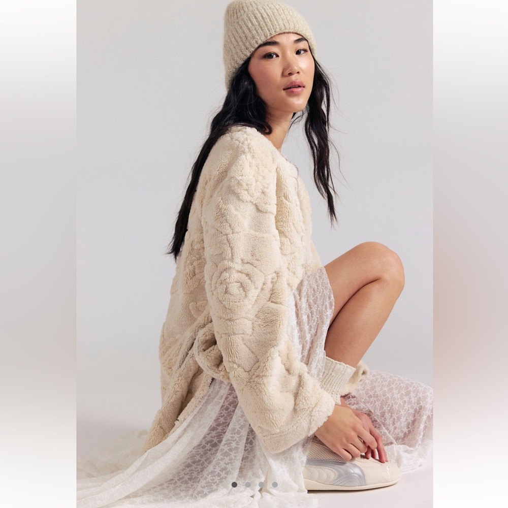 Free People Calla Sherpa Pullover NWT